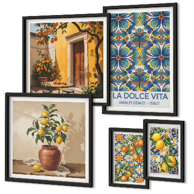 Bildergalerie-set für die wand Italienische Zitrusfrüchte im mediterranen Stil