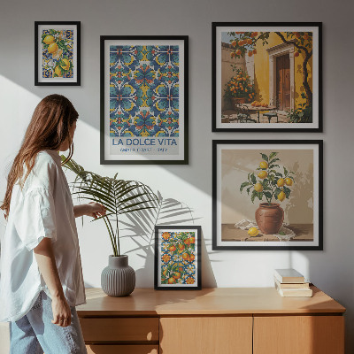 Bildergalerie-set für die wand Italienische Zitrusfrüchte im mediterranen Stil