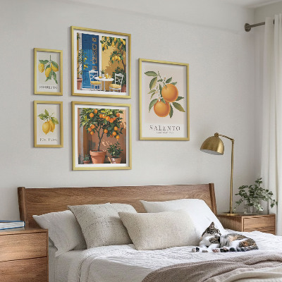 Modernes wandbilder-set Rustikaler italienischer Stil mit fruchtigen Elementen