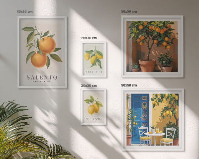 Modernes wandbilder-set Rustikaler italienischer Stil mit fruchtigen Elementen