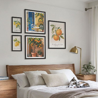 Modernes wandbilder-set Rustikaler italienischer Stil mit fruchtigen Elementen