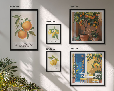Modernes wandbilder-set Rustikaler italienischer Stil mit fruchtigen Elementen