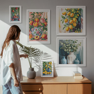 Bilderset fürs sofa Fruchtig-florale Kompositionen