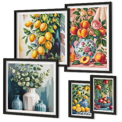 Bilderset fürs sofa Fruchtig-florale Kompositionen