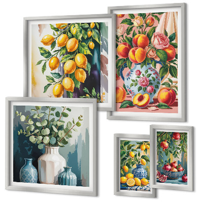 Bilderset fürs sofa Fruchtig-florale Kompositionen