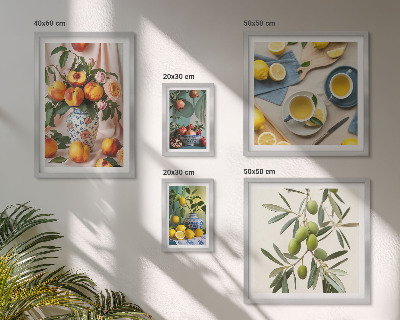 Bildergalerie-set für die wand rustikale Dekoration mit Früchten und Blumen