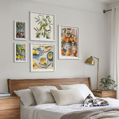 Bildergalerie-set für die wand rustikale Dekoration mit Früchten und Blumen