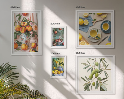 Bildergalerie-set für die wand rustikale Dekoration mit Früchten und Blumen