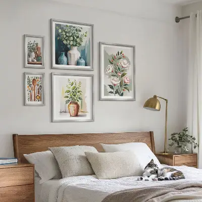 Bilderset für das Sofa stilvolle Wanddekoration mit Pflanzenmotiven für die Küche