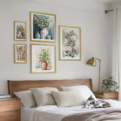 Bilderset für das Sofa stilvolle Wanddekoration mit Pflanzenmotiven für die Küche