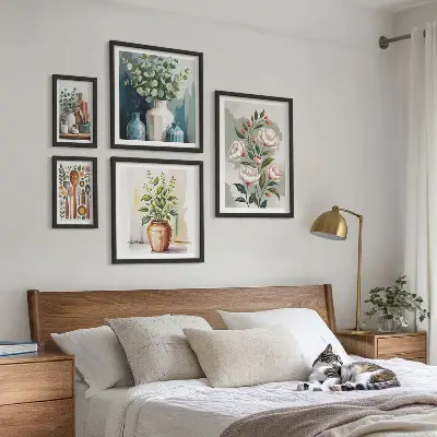 Bilderset für das Sofa stilvolle Wanddekoration mit Pflanzenmotiven für die Küche