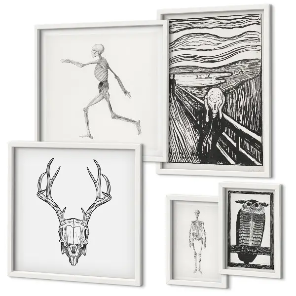 Bildergalerie-Set für die Wand surrealistische Kunst mit Natur und Mensch Motiven