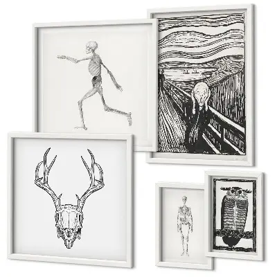 Bildergalerie-Set für die Wand surrealistische Kunst mit Natur und Mensch Motiven