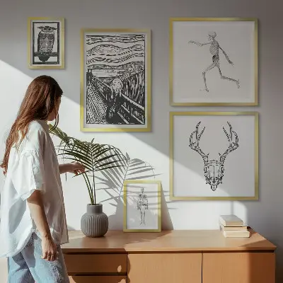 Bildergalerie-Set für die Wand surrealistische Kunst mit Natur und Mensch Motiven