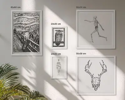 Bildergalerie-Set für die Wand surrealistische Kunst mit Natur und Mensch Motiven