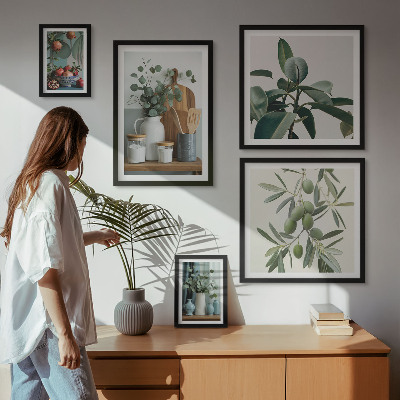 Modernes wandbilder-set Natürliche skandinavische Pflanzen