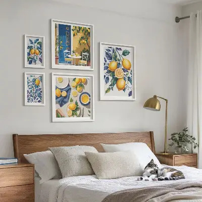 Bilderset für das Sofa mit Motiven von Gerichten der provenzalischen Küche