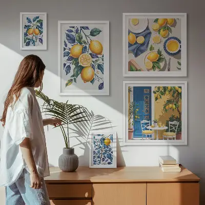 Bilderset für das Sofa mit Motiven von Gerichten der provenzalischen Küche