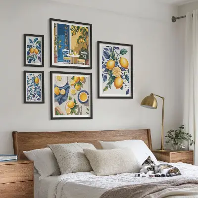 Bilderset für das Sofa mit Motiven von Gerichten der provenzalischen Küche