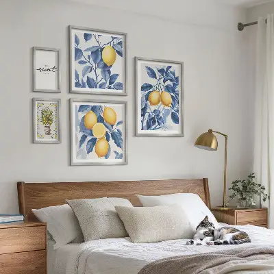 Wandbilder-Set mit rustikalen Zitronenmotiven