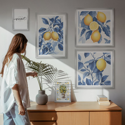Bildergalerie-set für die wand rustikale Zitronenakzente