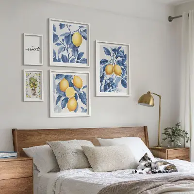 Wandbilder-Set mit rustikalen Zitronenmotiven