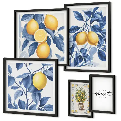 Wandbilder-Set mit rustikalen Zitronenmotiven