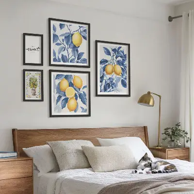 Wandbilder-Set mit rustikalen Zitronenmotiven