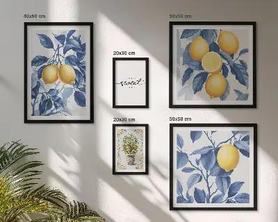 Wandbilder-Set mit rustikalen Zitronenmotiven