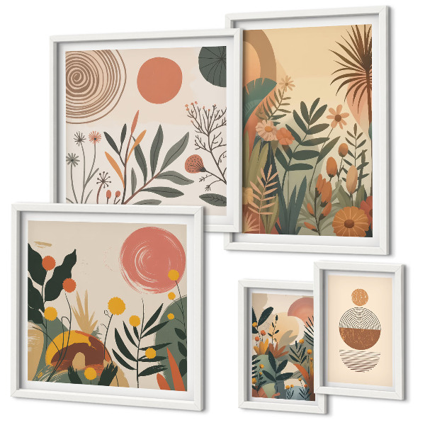 Modernes wandbilder-set Abstrakte Boho-Pflanzenmotive