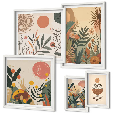 Modernes wandbilder-set Abstrakte Boho-Pflanzenmotive