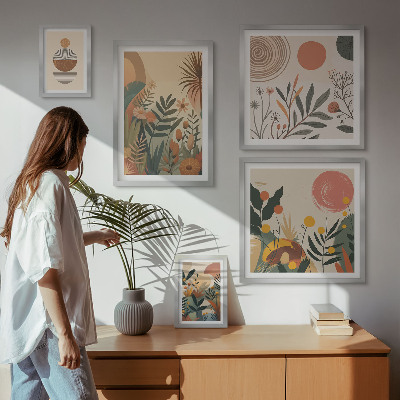 Modernes wandbilder-set Abstrakte Boho-Pflanzenmotive