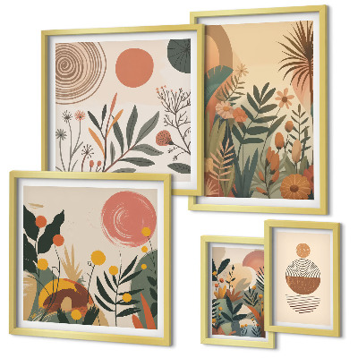 Modernes wandbilder-set Abstrakte Boho-Pflanzenmotive