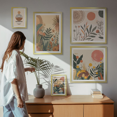 Modernes wandbilder-set Abstrakte Boho-Pflanzenmotive