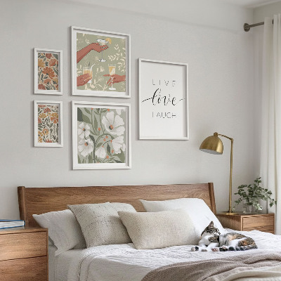 Modernes wandbilder-set Stilvolle florale Grafik-Slogans