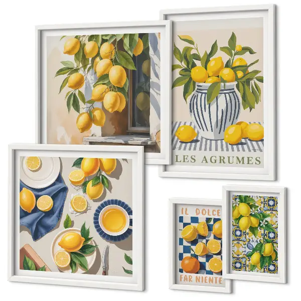 Bildergalerie-Set für die Wand mit provenzalischen Zitrusfrüchten