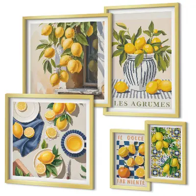 Bildergalerie-Set für die Wand mit provenzalischen Zitrusfrüchten