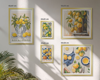 Bildergalerie-set für die wand Dekorationen aus der Provence mit Zitrusfrüchten