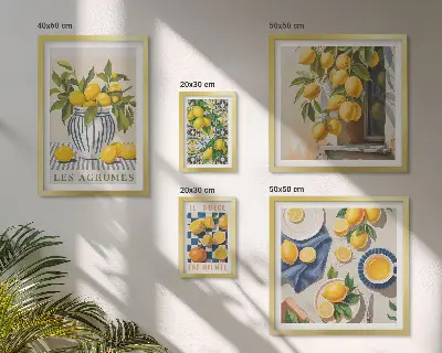 Bildergalerie-Set für die Wand mit provenzalischen Zitrusfrüchten