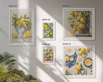 Bildergalerie-Set für die Wand mit provenzalischen Zitrusfrüchten