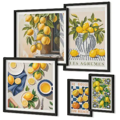 Bildergalerie-Set für die Wand mit provenzalischen Zitrusfrüchten