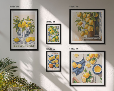 Bildergalerie-set für die wand Dekorationen aus der Provence mit Zitrusfrüchten