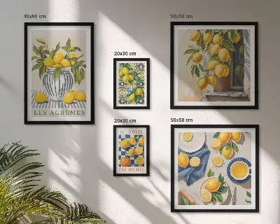 Bildergalerie-Set für die Wand mit provenzalischen Zitrusfrüchten