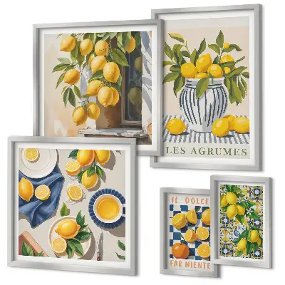 Bildergalerie-Set für die Wand mit provenzalischen Zitrusfrüchten