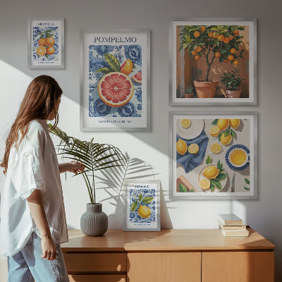 Bildergalerie-set für die wand Vintage-Dekorationen mit Zitrusmotiven
