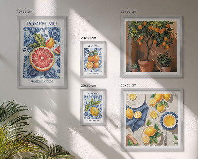 Bildergalerie-set für die wand Vintage-Dekorationen mit Zitrusmotiven