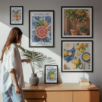 Bildergalerie-set für die wand Vintage-Dekorationen mit Zitrusmotiven