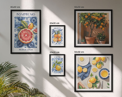 Bildergalerie-set für die wand Vintage-Dekorationen mit Zitrusmotiven