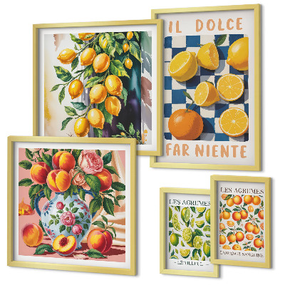 Bildergalerie-set für die wand Zitrus-Retro in der Küche