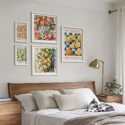 Bildergalerien-Set für die Wand Zitrus-Retro-Design für die Küche